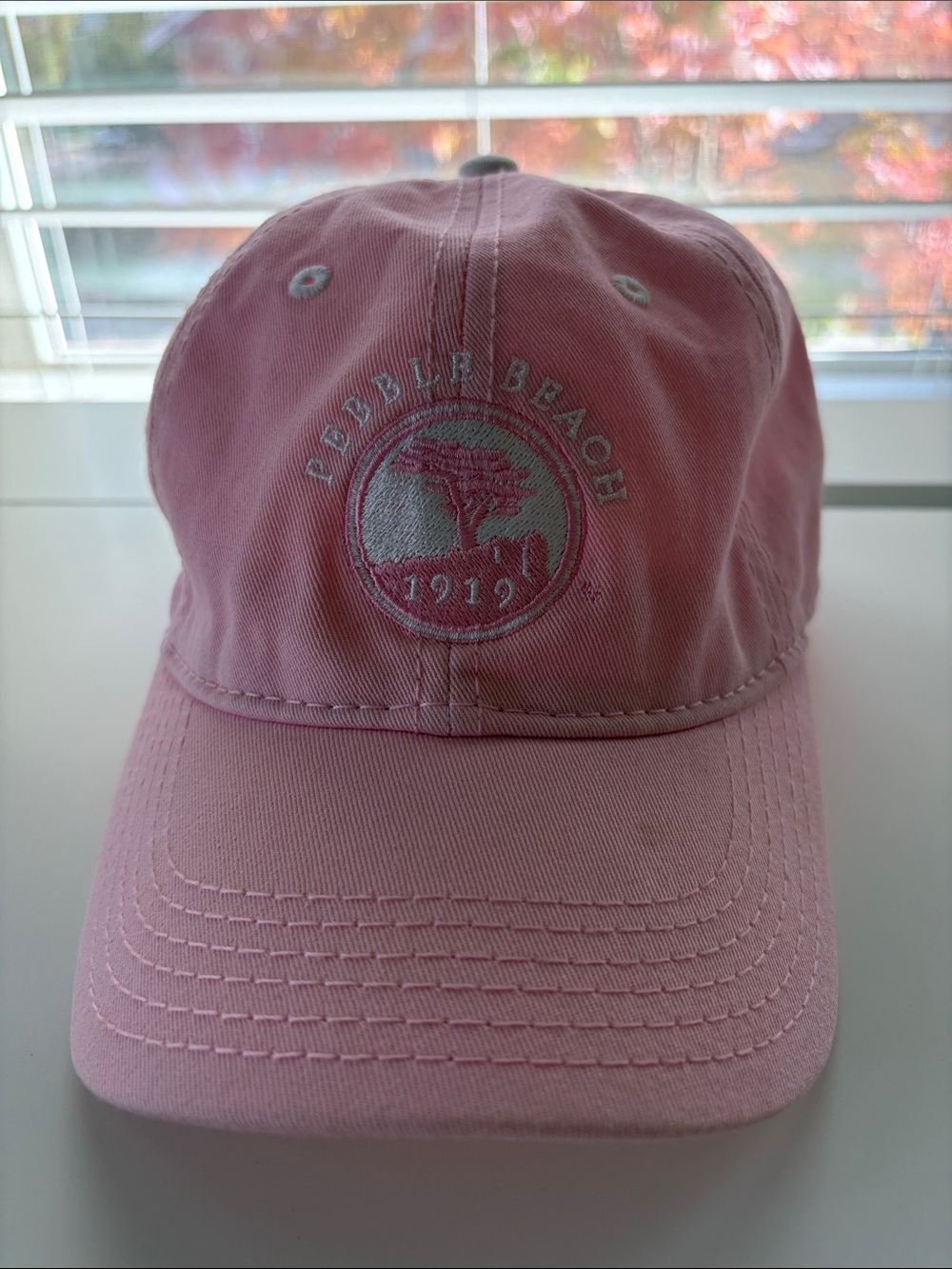 Pebble Beach Pink Embroidered Youth Logo Cap